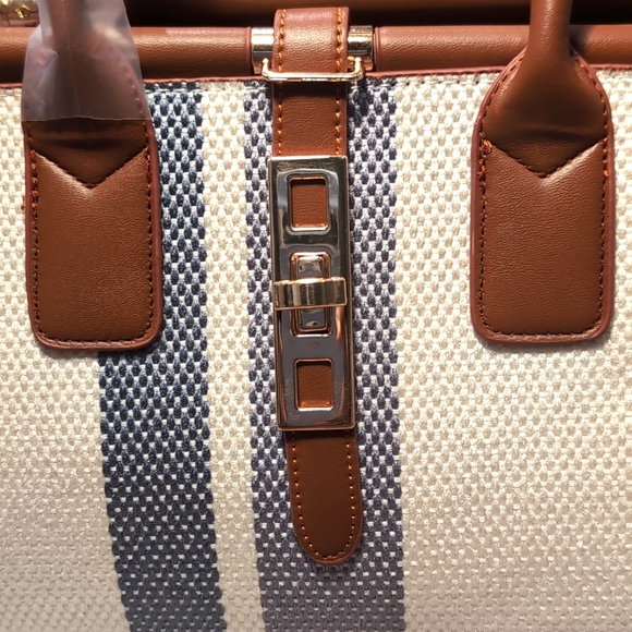 Nola-2 Single Striped Ladies Handbag - Blue - Picture 5 of 7